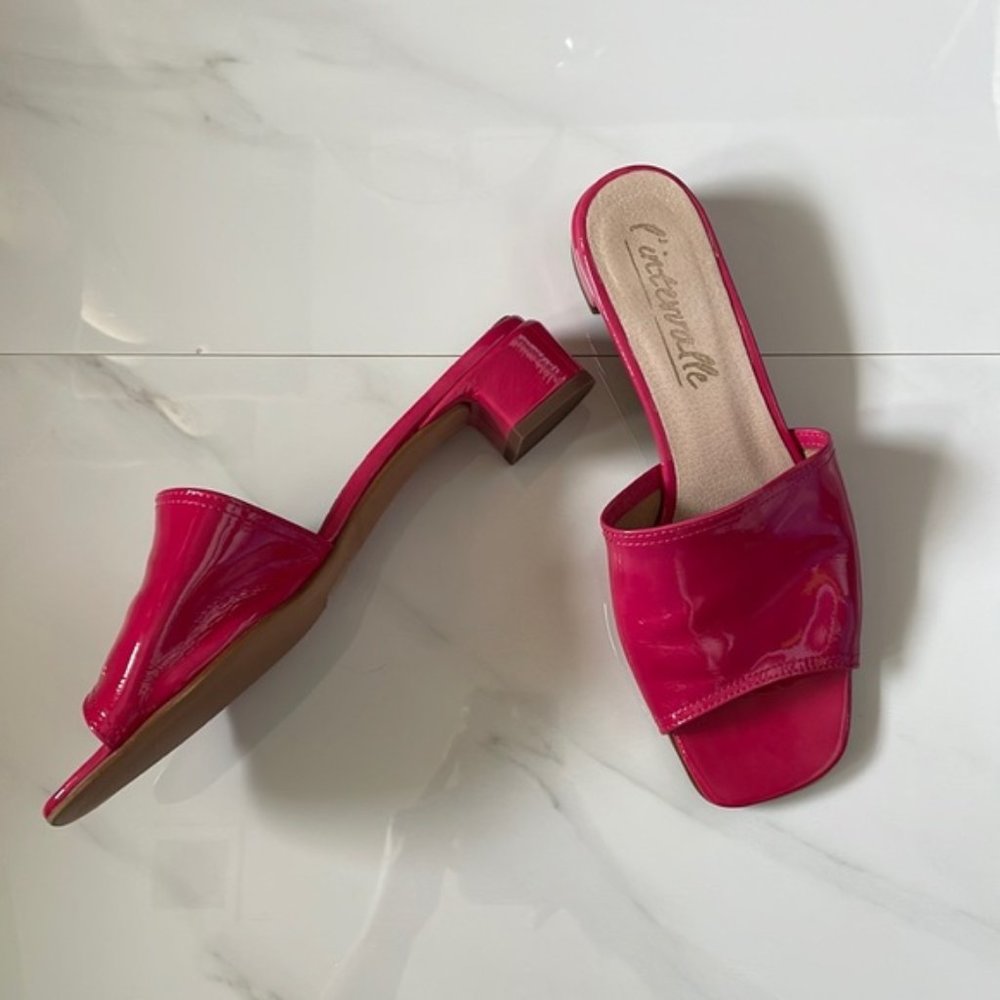L'Intervalle Fuchsia Pink Patent Leather Sandals Size 37